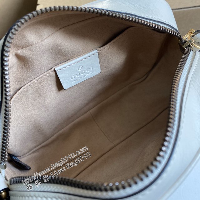 Gucci新款包包 古馳Marmont系列白色女包 Gucci正品原廠皮相機包 448065  ydg3154